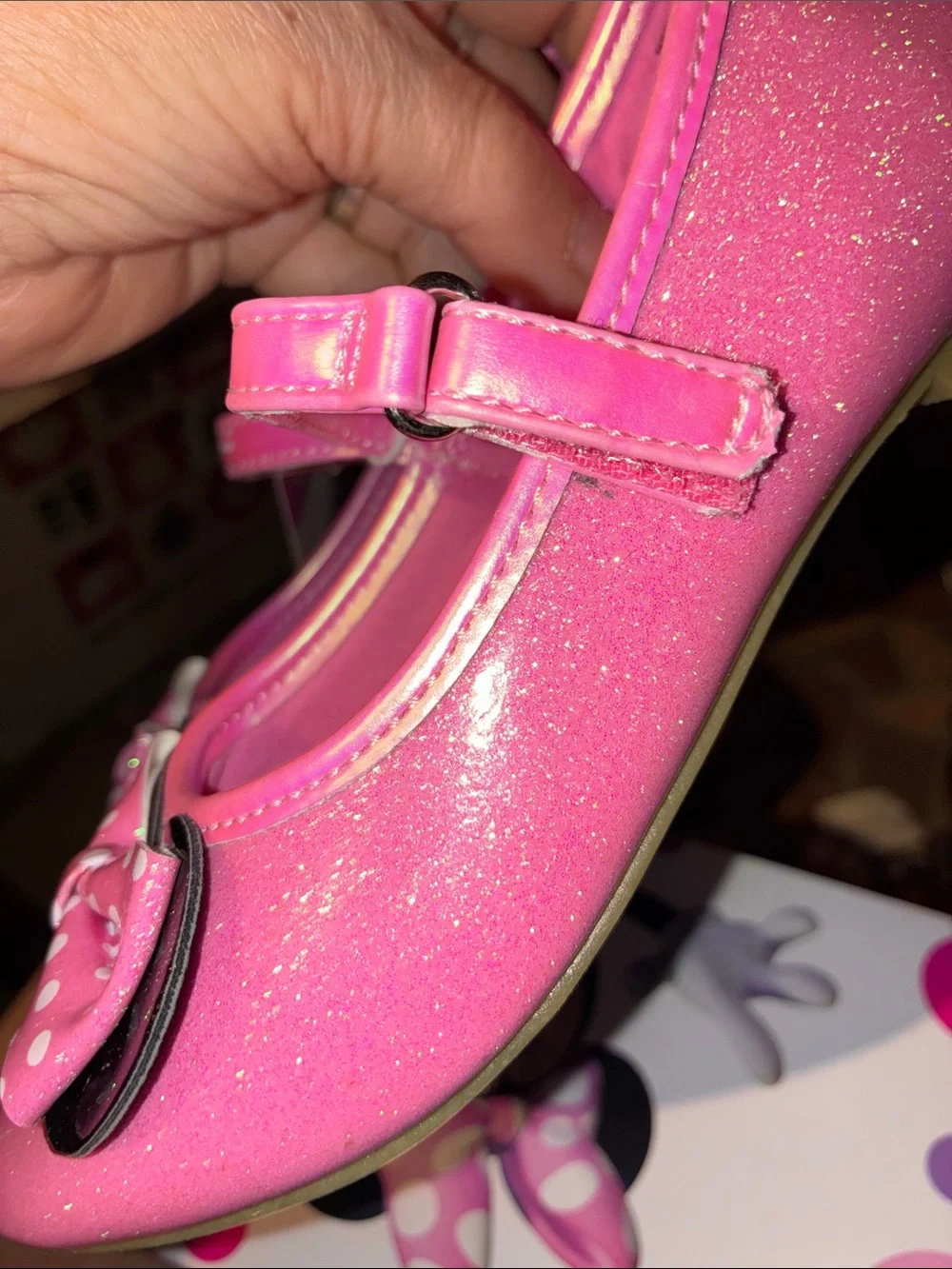 Disney Pink Minnie Mouse Sparkle Mary Jane Shoes